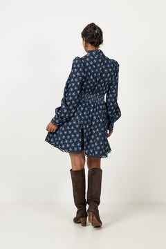 Disa Cord Mini Dress - Navy Floral