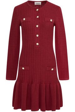 Gerda Crochet Mini Dress - Burgundy