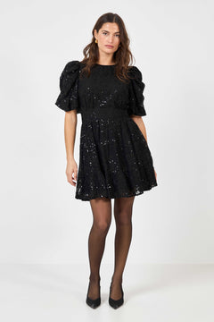 Santi Mini Glitter Dress - Black