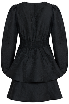 Åsa Brocade Mini Dress - Black