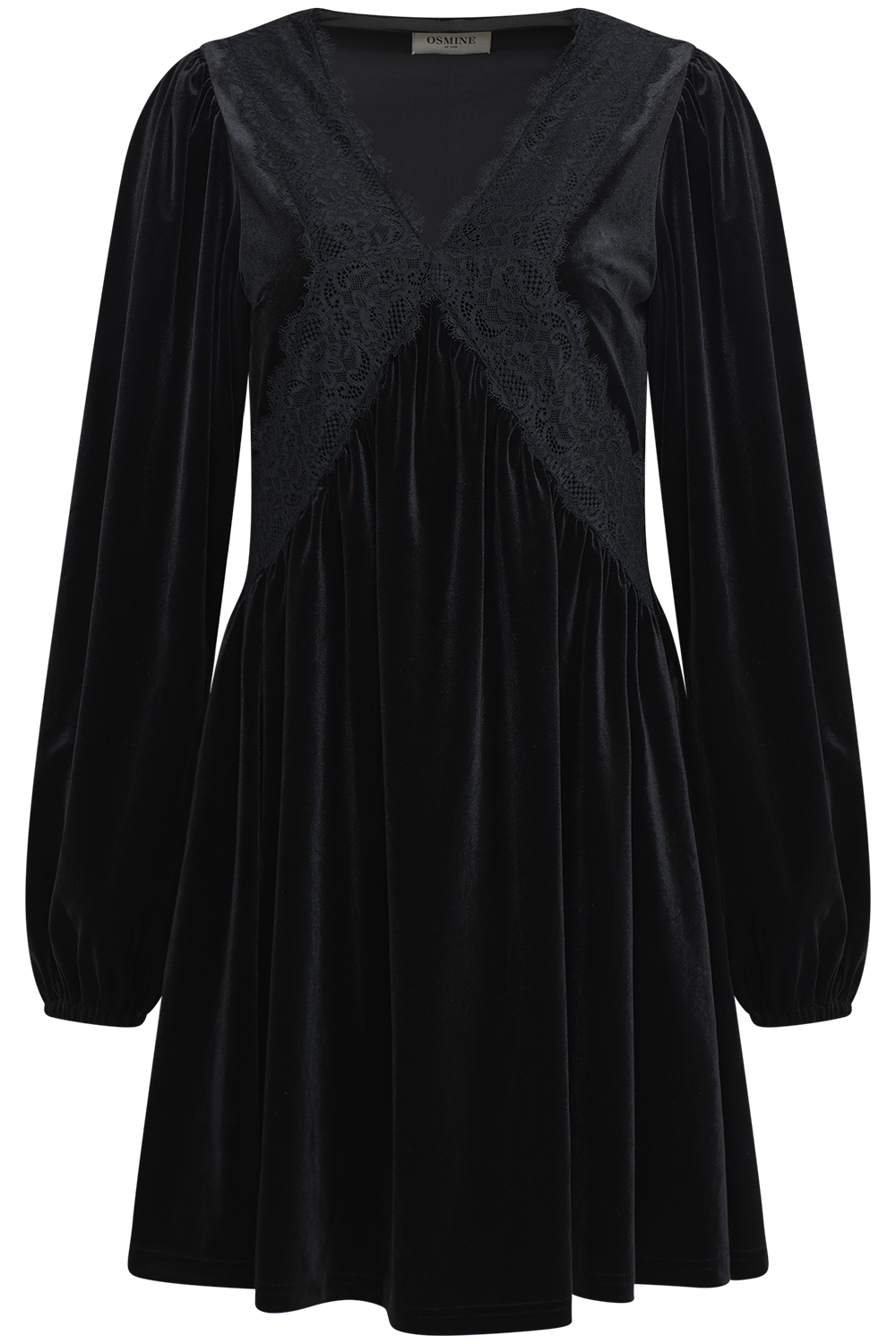 Gry Velvet Mini Dress - Black