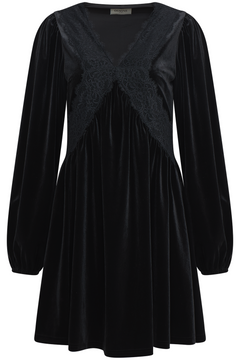 Gry Velvet Mini Dress - Black