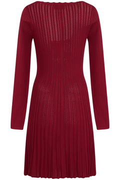 Milla Knit Mini Dress - Burgundy