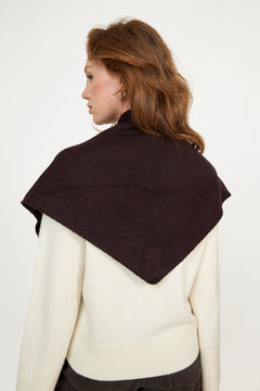 Victoria Cashmere Triangle Scarf - Dark Brown