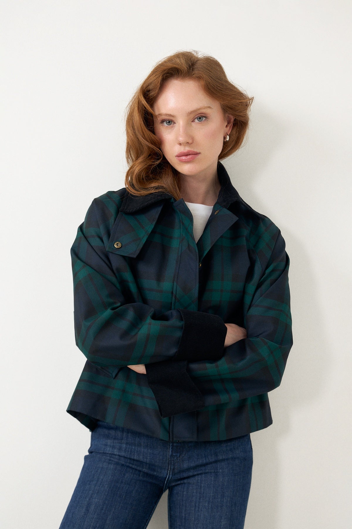 Fiona Check Country Jacket - Mörkgrön