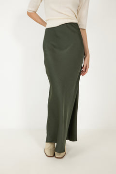 Vicky Heavy Sateen Skirt - Deep Green