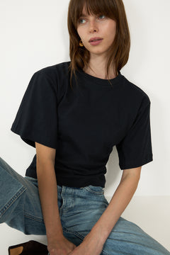 Asha Boxy Tee - Navy