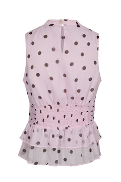 Ansol Big Dot Top - Light Pink