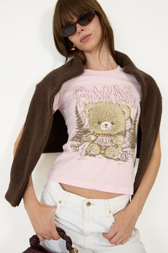 Basic Cotton Jersey Baby Fit Teddy Forest - Chalk Pink