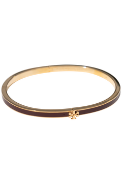 Thin Icon Enamel Bracelet - Tory Gold / Burgundy
