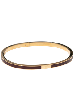 Thin Icon Enamel Bracelet - Tory Gold / Burgundy