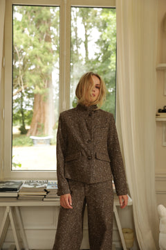Aurora Wool Blazer - Dark Brown Melange