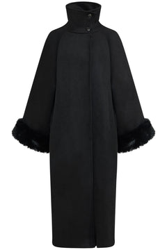Lilas Wool Maxi Coat - Black