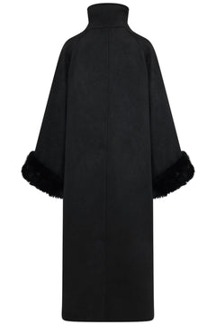 Lilas Wool Maxi Coat - Black