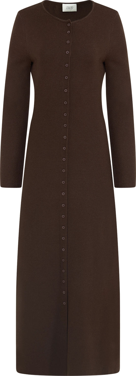 Clementine Cardigan Dress - Dark Brown