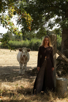 Clementine Cardigan Dress - Dark Brown