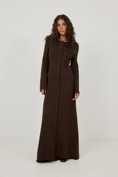 Clementine Cardigan Dress - Dark Brown