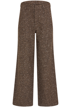 Amandine Wool Suit Pants - Dark Brown Melange