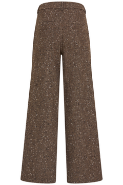 Amandine Wool Suit Pants - Dark Brown Melange