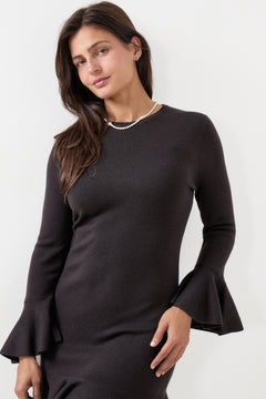 Flora Merino Dress - Dark Brown