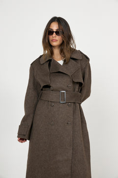 Yua Coat - Dark Brown