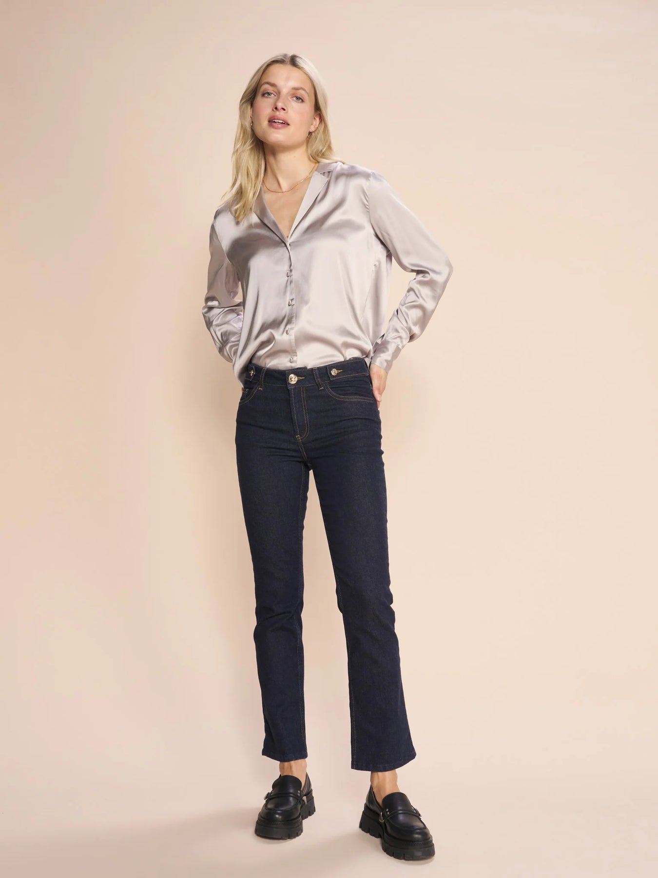 Ashley Twist Nola Jeans Ankle - Dark Blue