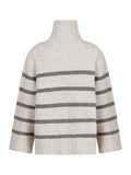 Nevena Stripe Knit Blouse - Sand/Grey