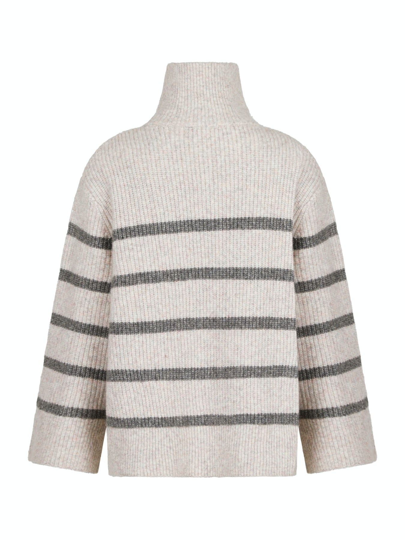 Nevena Stripe Knit Blouse - Sand/Grey
