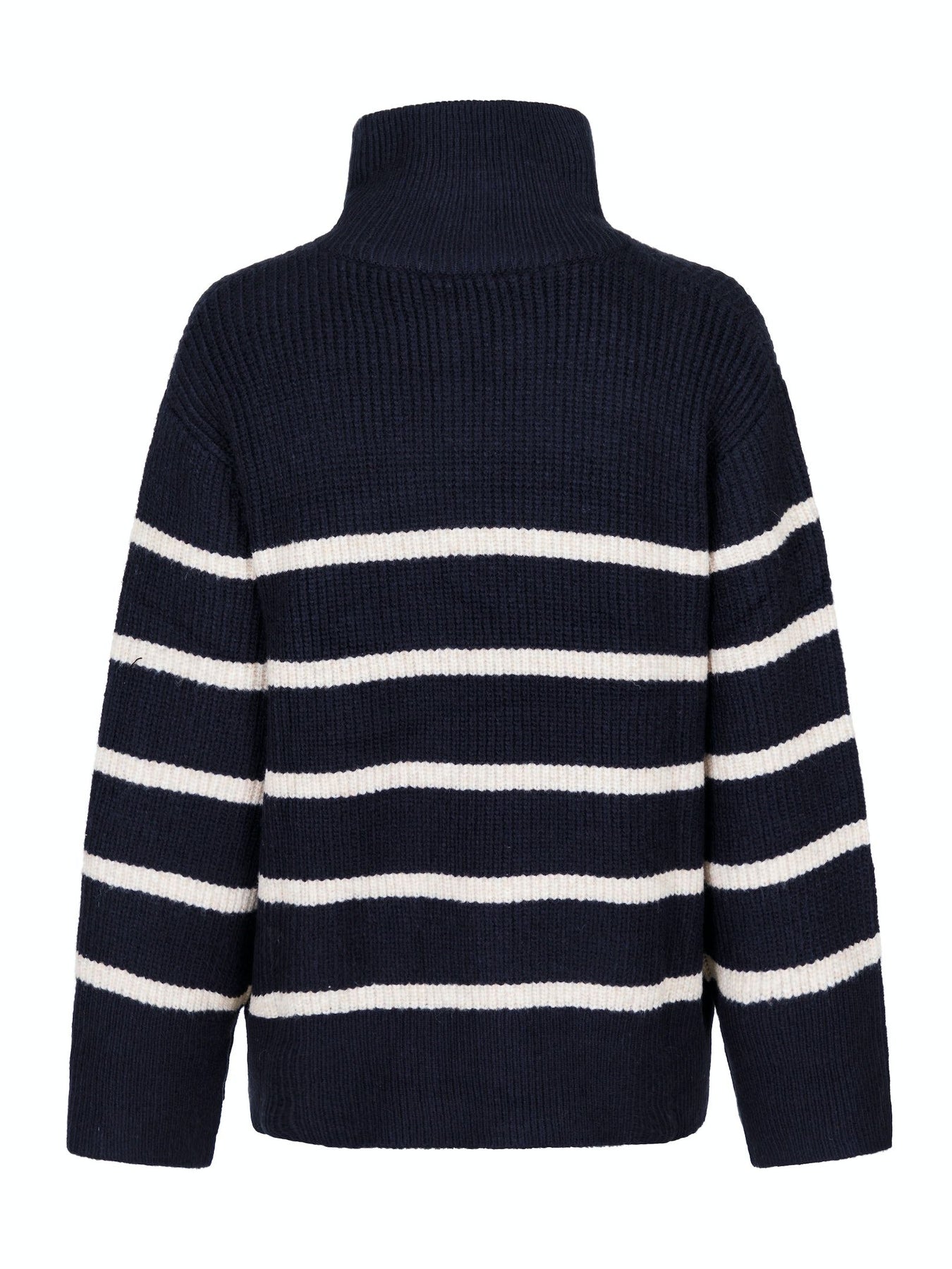 Nevena Stripe Knit Blouse - Navy/Sand
