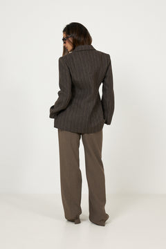 Bowie Stripe Blazer - Brown