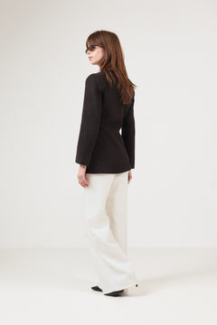 Bowie Herringbone F Blazer - Dark Brown