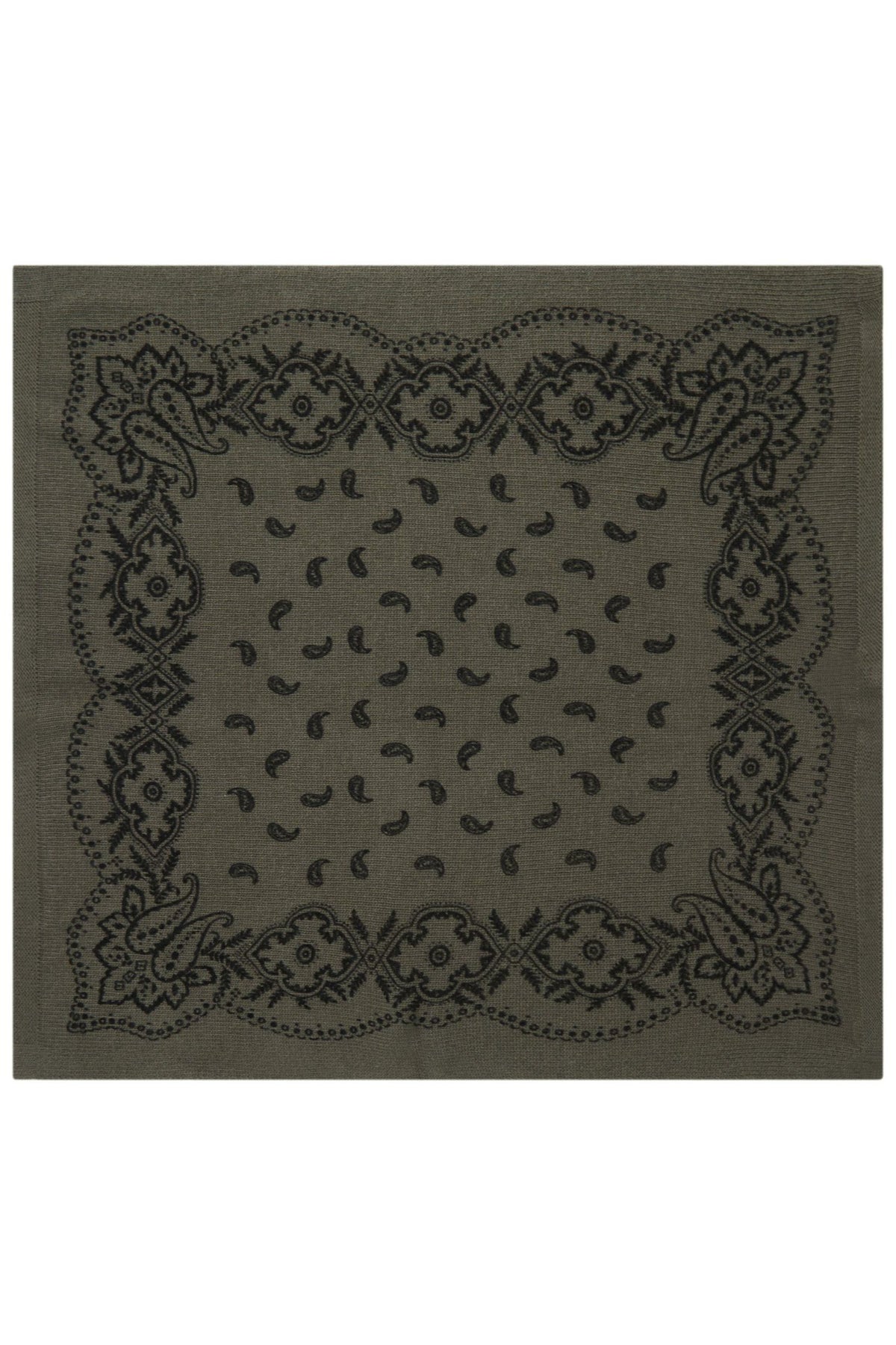 Adelina Paisley Knit Scarf - Army