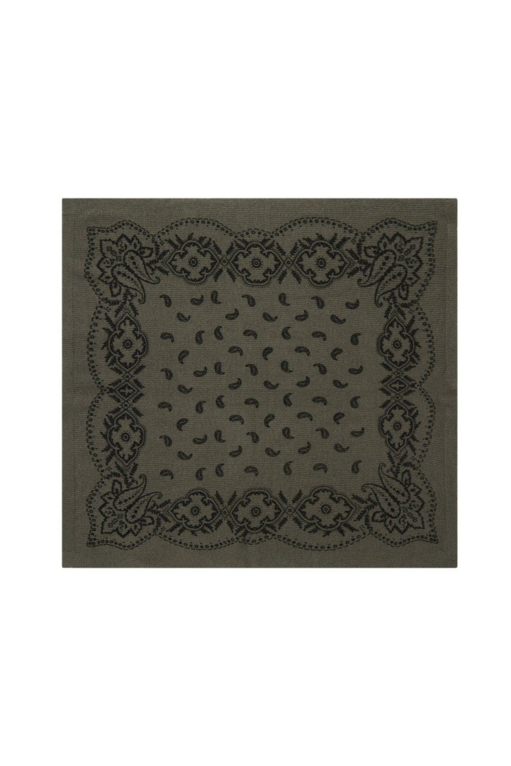 Adelina Paisley Knit Scarf - Army