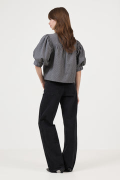 Etta Stripe B Shirt - Dark Grey