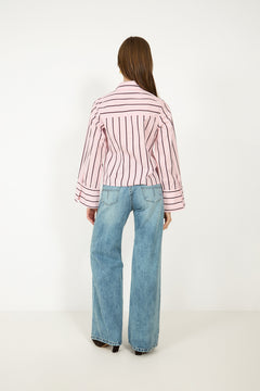 Rosa Wide Stripe Shirt - Light Pink