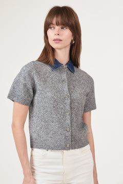 Amoria Knit Cardigan - Grey Melange