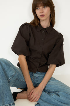 Ismara Solid Shirt - Dark Brown