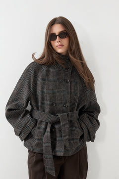 Munet Check Jacket - Dark Grey