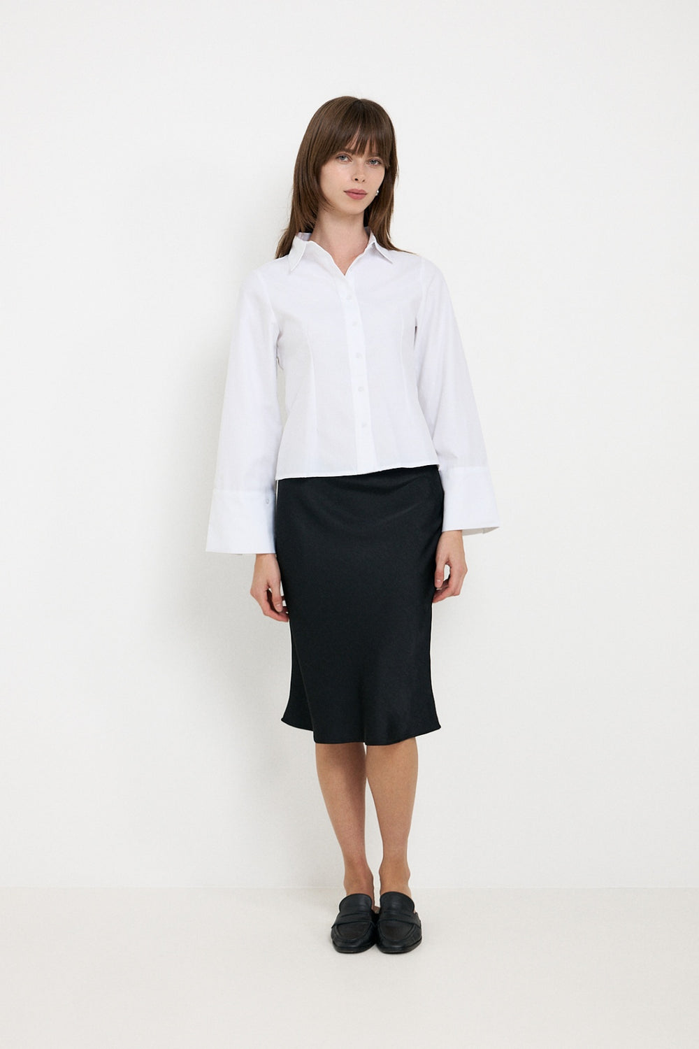 Mindie Heavy Sateen Skirt - Black
