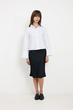 Mindie Heavy Sateen Skirt - Black