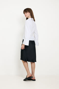 Mindie Heavy Sateen Skirt - Black
