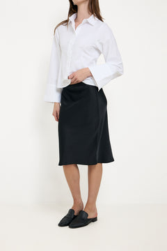 Mindie Heavy Sateen Skirt - Black