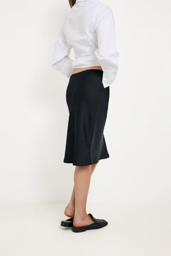 Mindie Heavy Sateen Skirt - Black