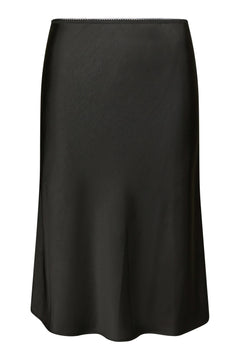 Mindie Heavy Sateen Skirt - Black