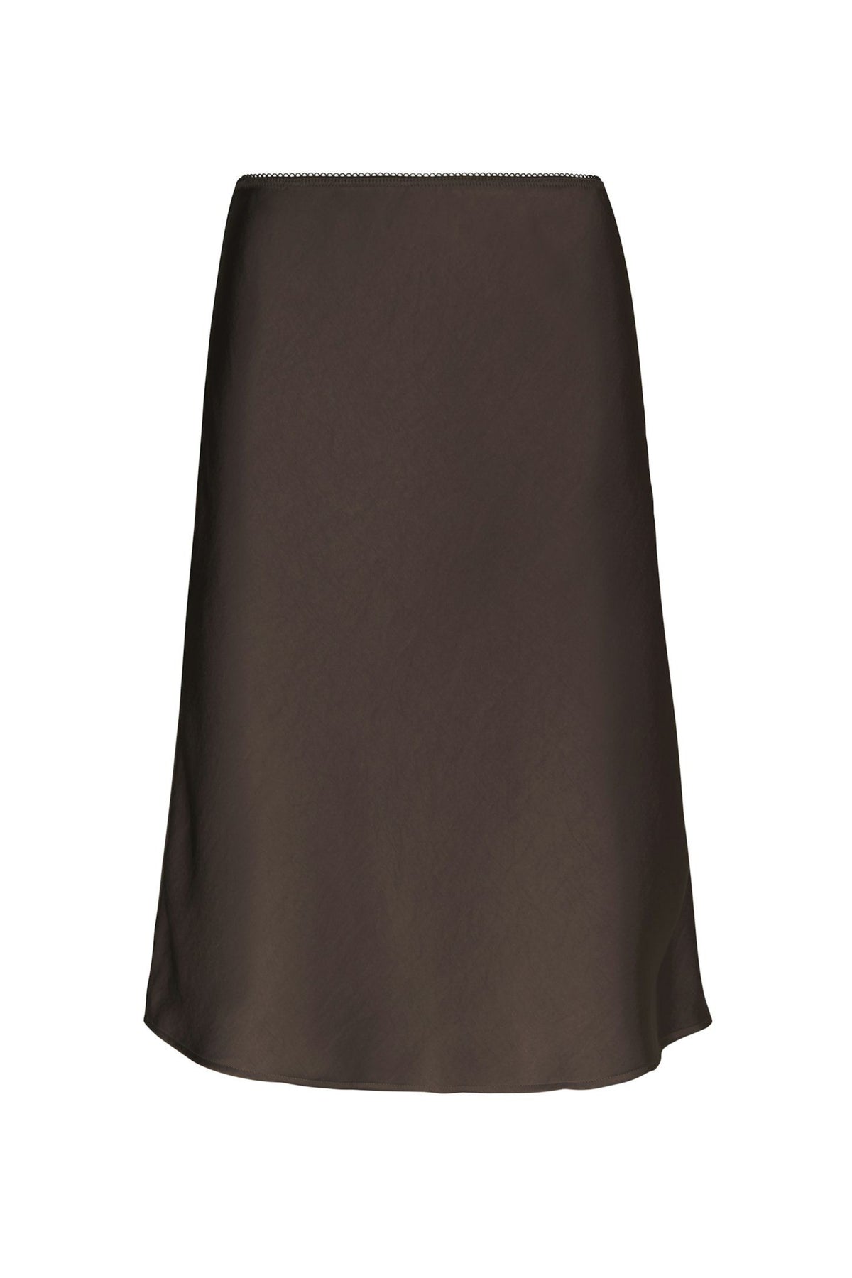 Mindie Heavy Sateen Skirt - Dark Brown