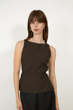 Nassa Structure Top - Dark Brown