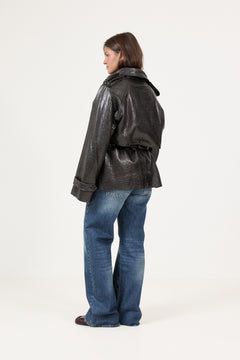 Majorstuen Trench Short - Black Croc