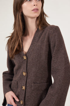 Pixie Knit Cardigan - Brown Melange