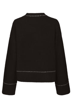 Roeme Knit Stitch Blouse - Dark Brown