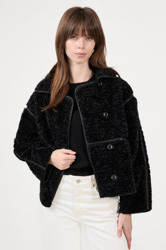 Castor Faux Fur Jacket - Black